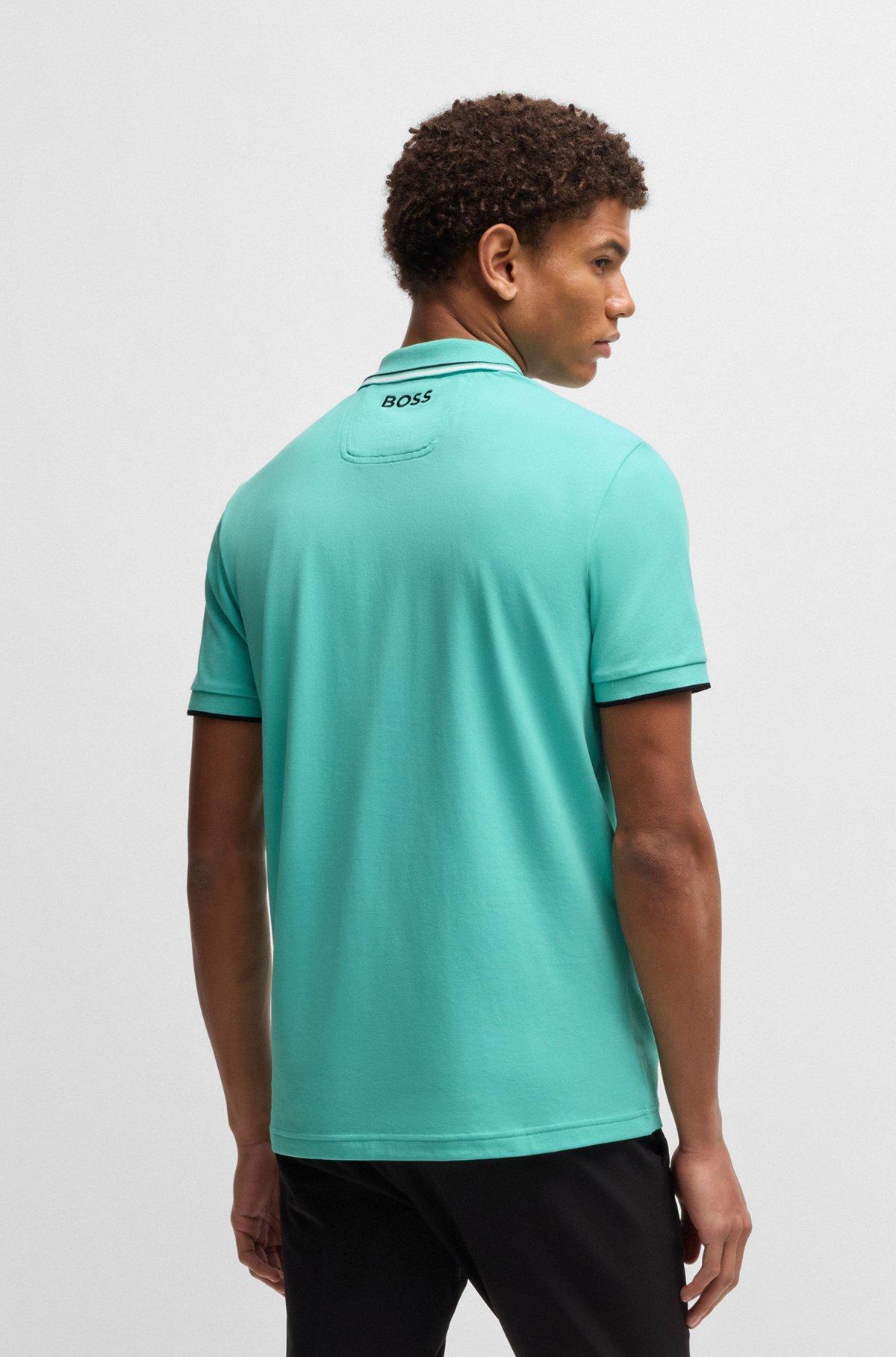 Polo shirt with contrast logos Product Image
