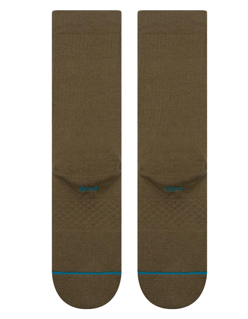 STANCE Icon Organic Mens Crew Socks - OLIVE Product Image