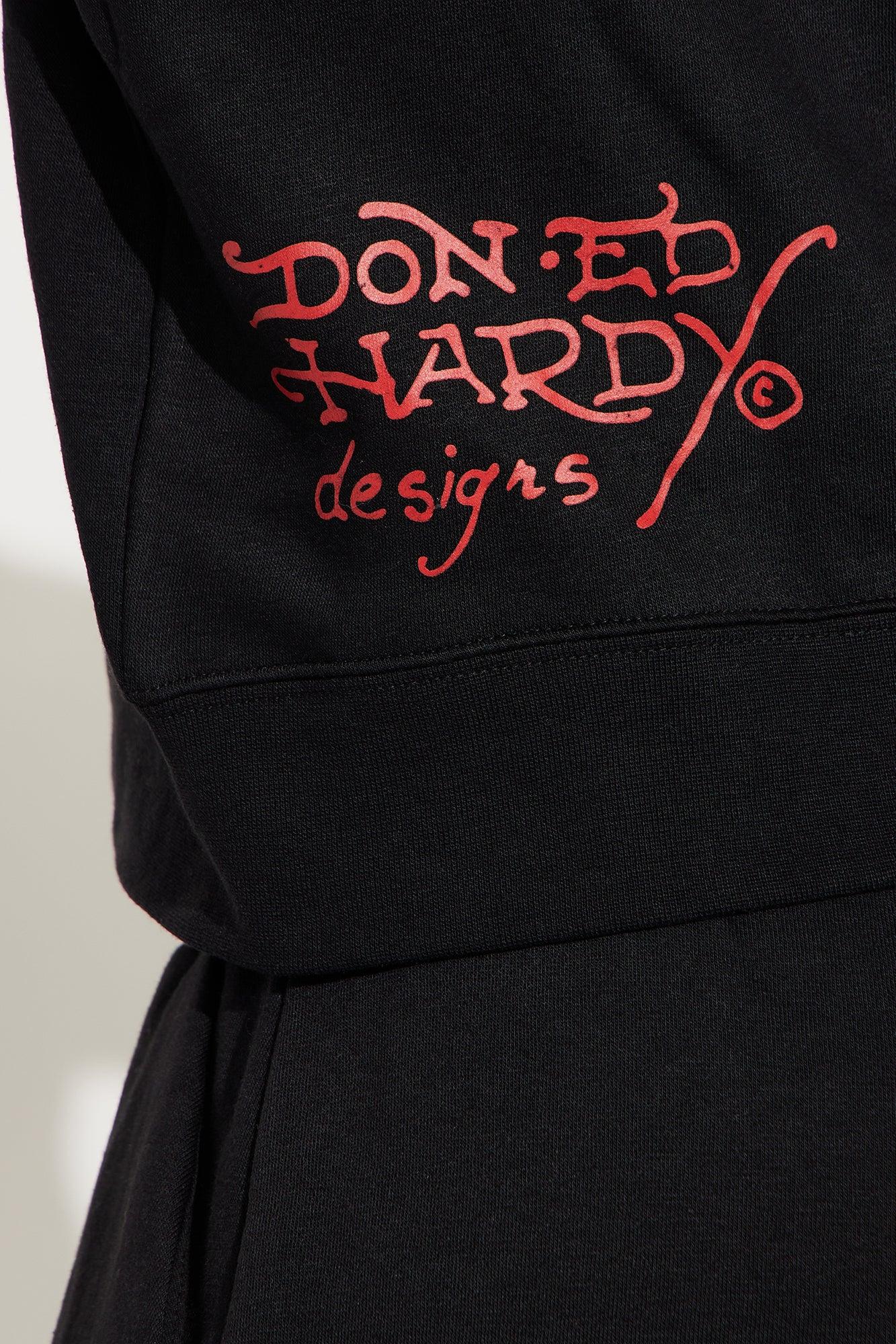 Ed Hardy NYC Zip Front Hoodie - Black Product Image