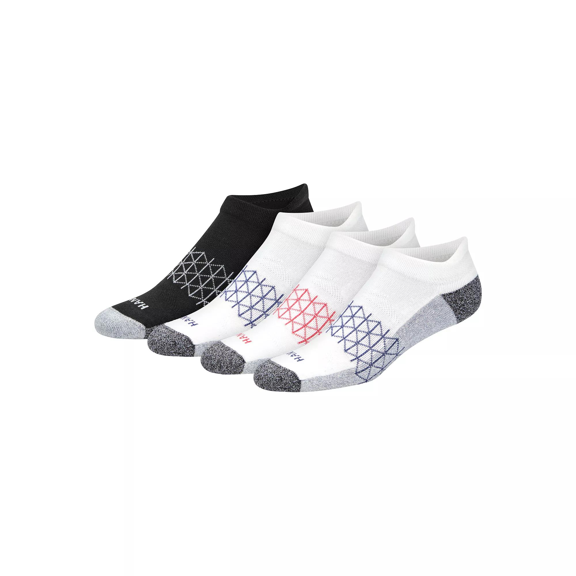 Men's Hanes® 3+1 Bonus Pack Ultimate Absolute Comfort No Show Socks with Heel Shield,  Product Image