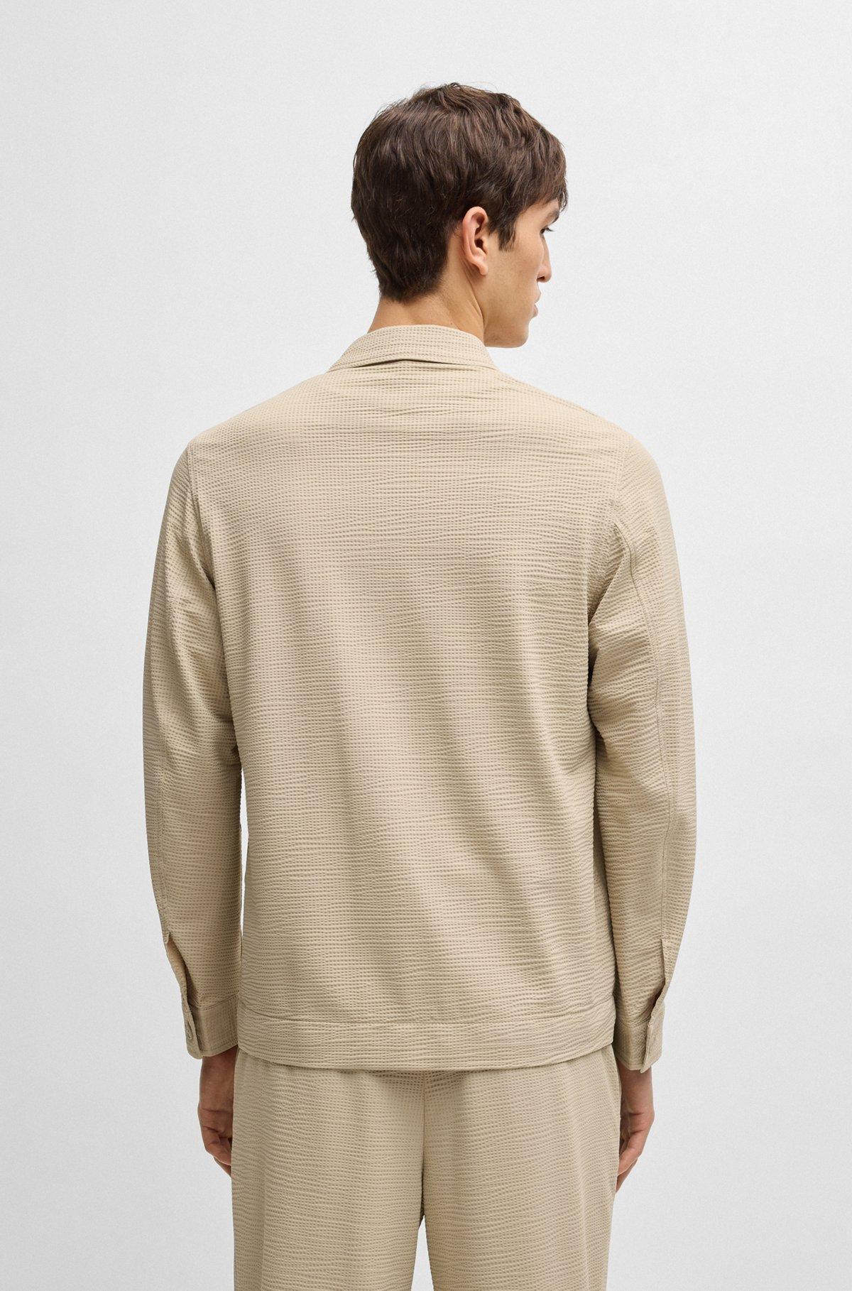 Relaxed-fit overshirt in stretch seersucker Product Image