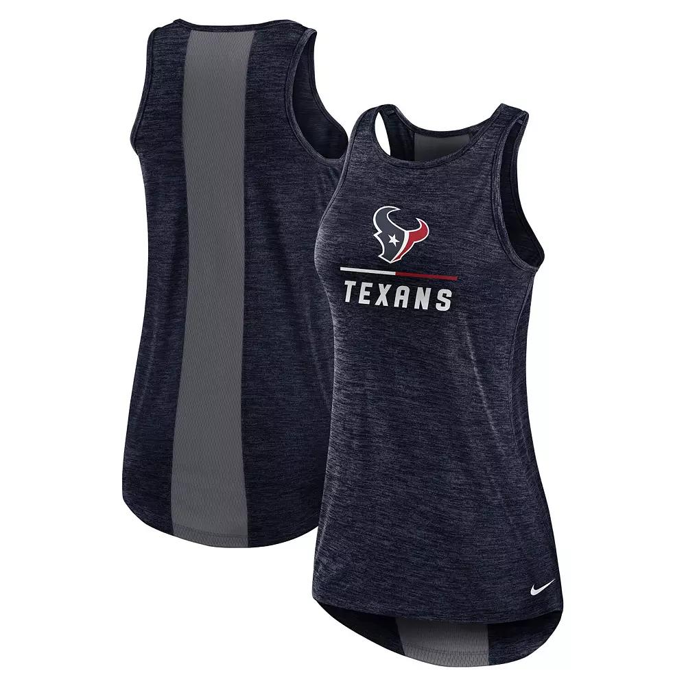 Women's Nike Navy Houston Texans High Neck Performance Tank Top,  Product Image