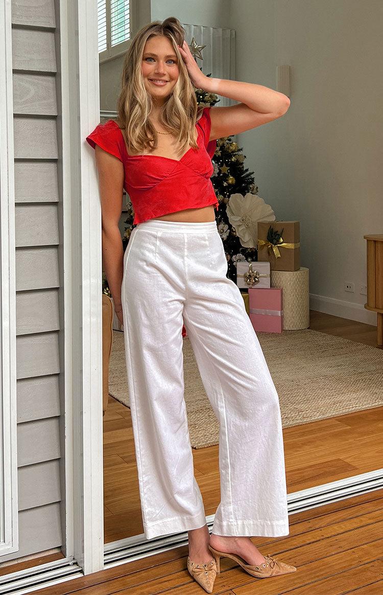 Julian Linen Pants White Product Image