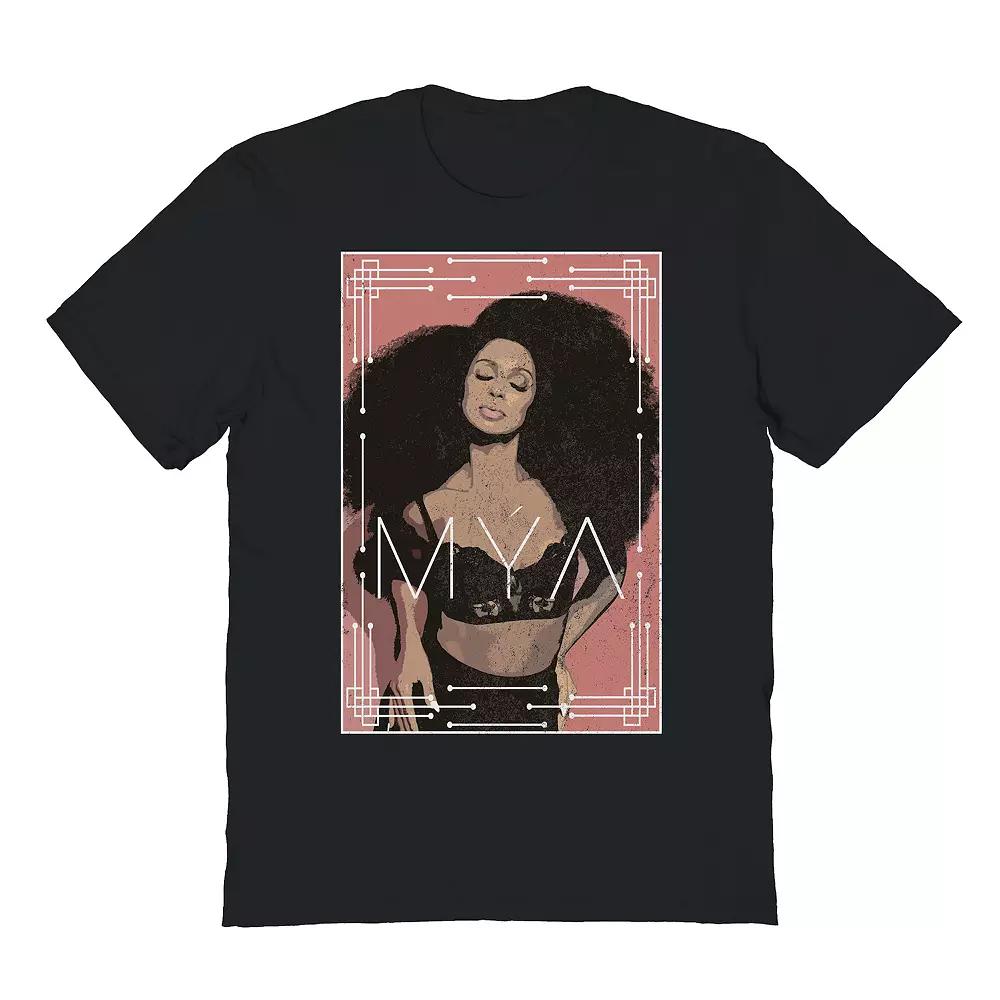 Men's Pink Background Graphic Tee, Size: XXL, Black Product Image