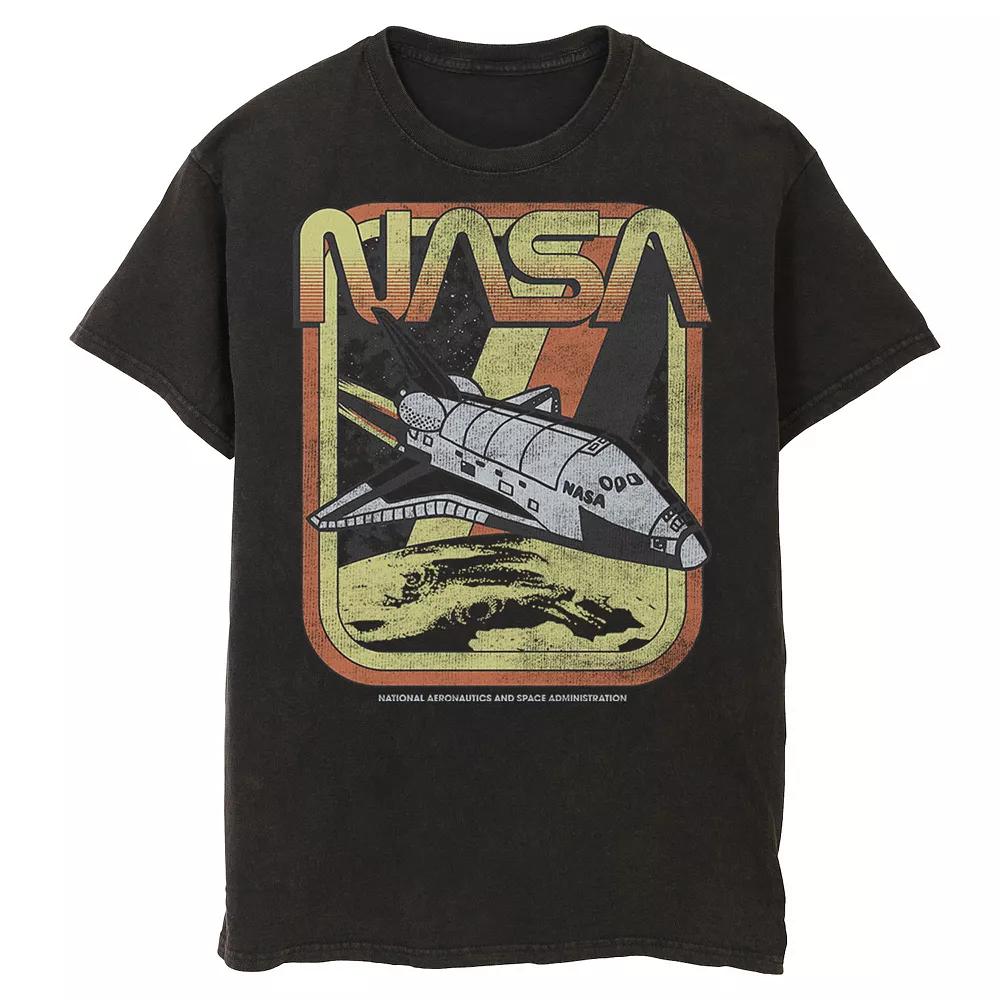 Men's NASA Retro Rocket Poster Graphic Tee, Size: 3XL, Black Product Image