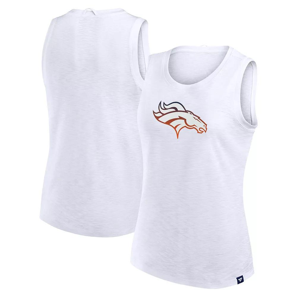 Women's Fanatics  White Denver Broncos Slub Tank Top, Size: 2XL Product Image