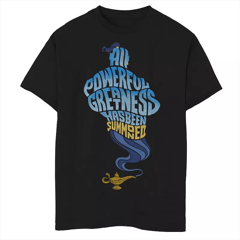 Disney's Aladdin Boys 8-20 Live Action All Powerful Greatness Word Stack Graphic Tee, Boy's,  Product Image