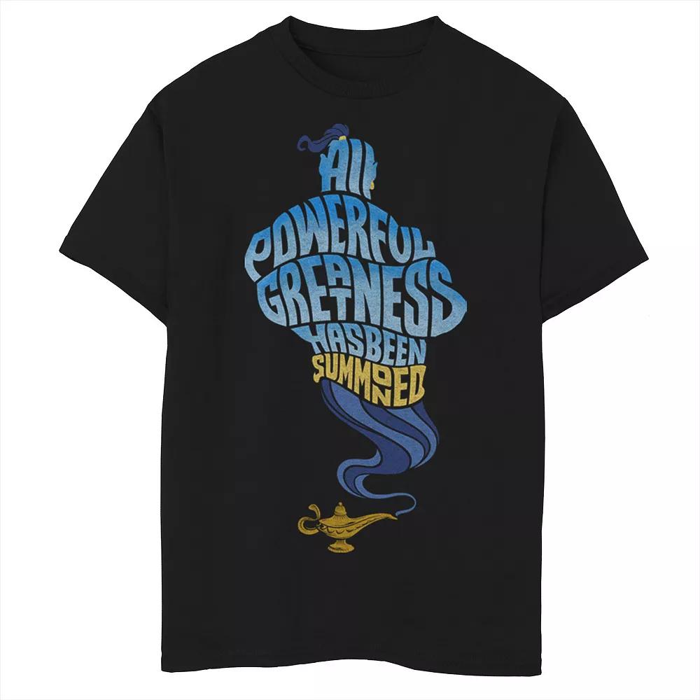 Disney's Aladdin Boys 8-20 Live Action All Powerful Greatness Word Stack Graphic Tee, Boy's,  Product Image