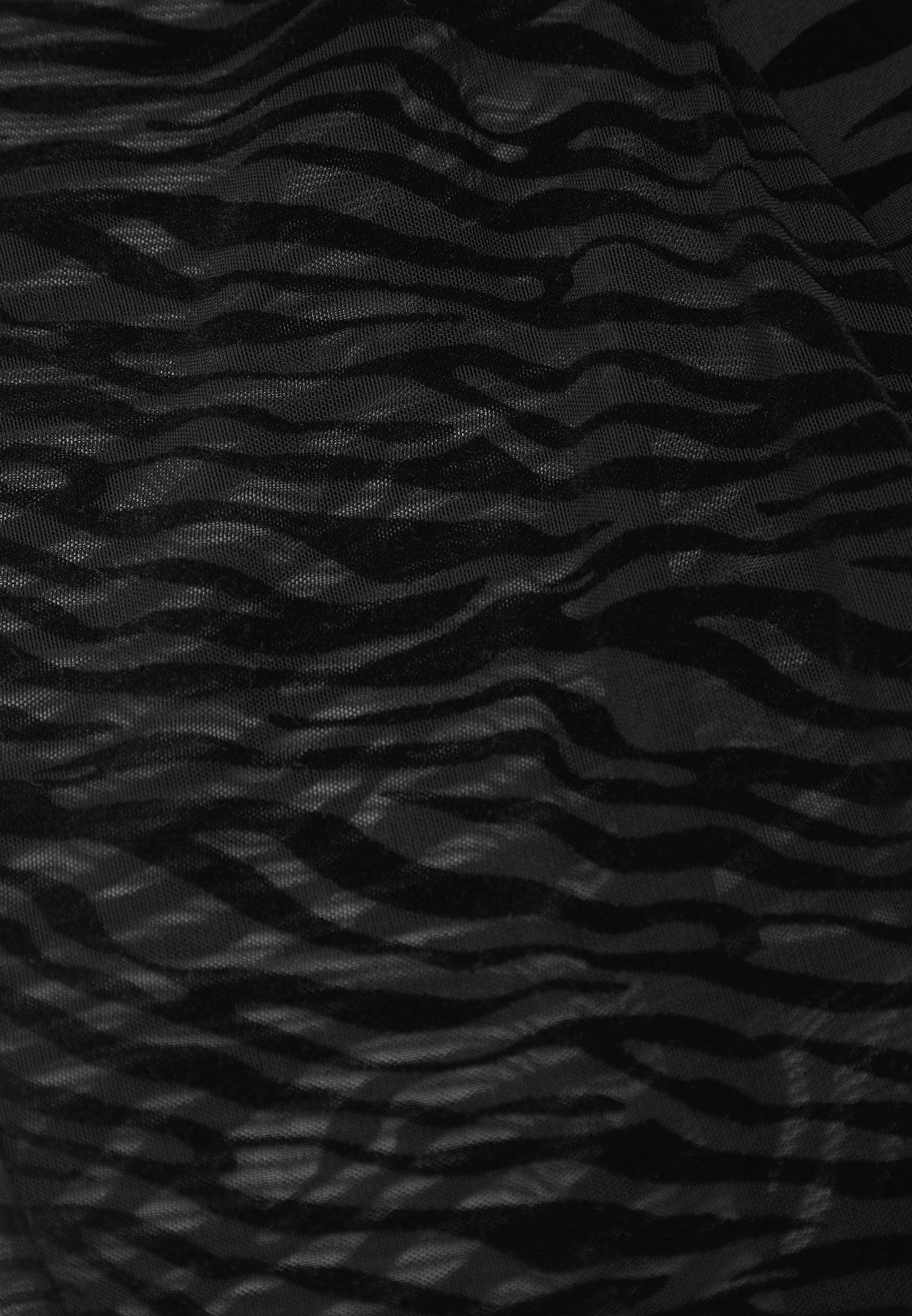 Mesh Zebra Print Leggings - Black Female Product Image