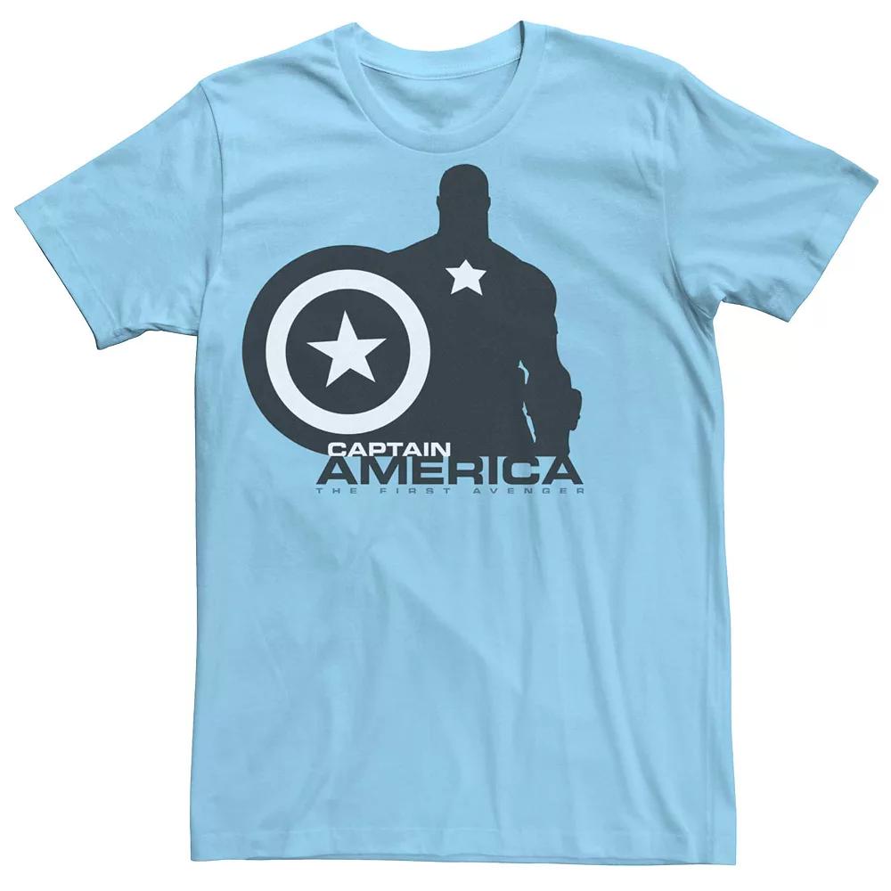 Men's Marvel Captain America Silhouette Tee, Size: Medium, Light Blue Product Image