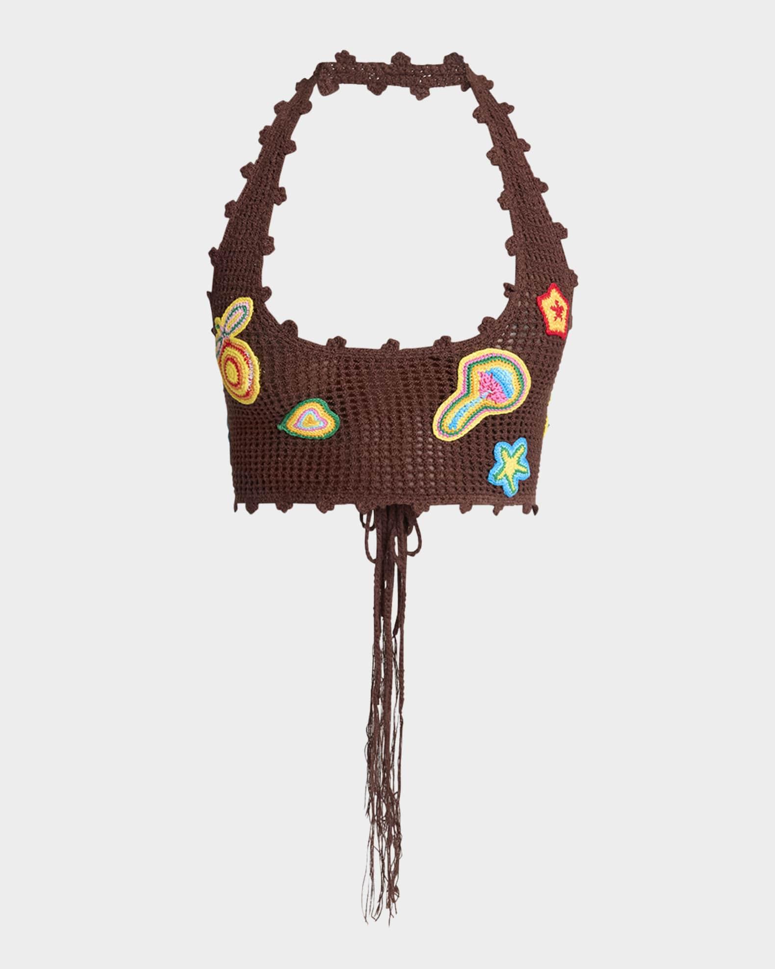 Halter Crochet Bralette with Patches Product Image