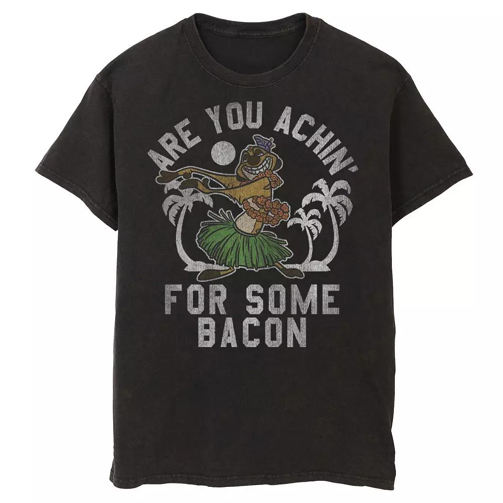 Men's Disney's The Lion King Timon Achin' for Bacon Tee, Size: Medium, Black Product Image