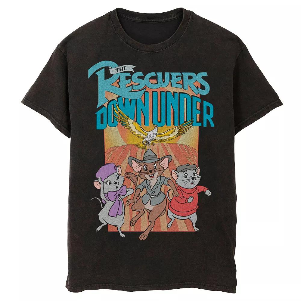Disneys The Rescuers Down Under Mens Down Under Movie Poster Mineral Wash Graphic Tee Product Image