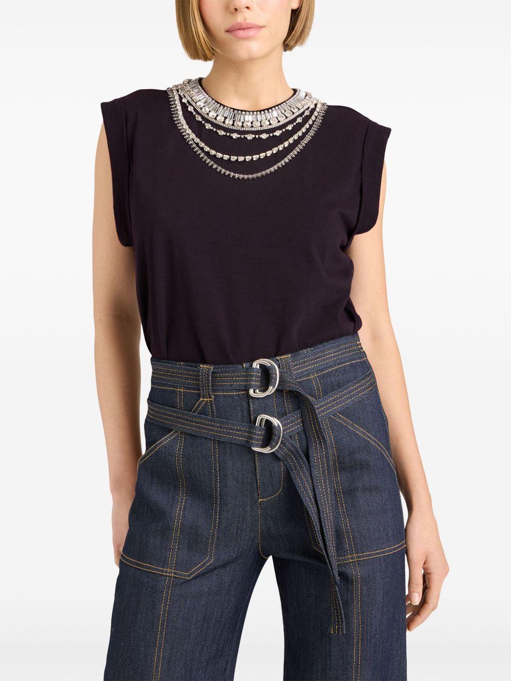 Bella necklace-embellished T-shirt Product Image