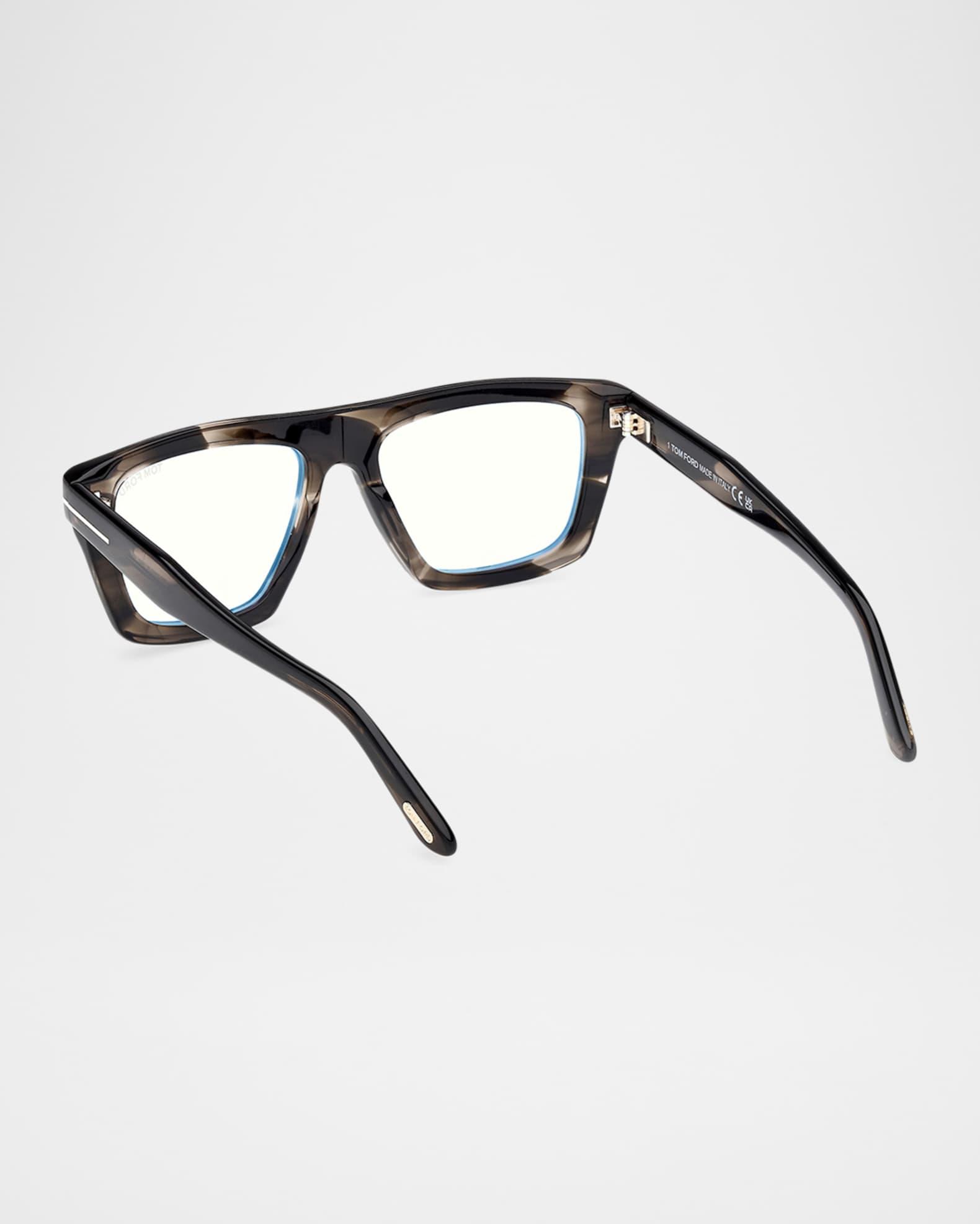 Men's FT6059-BM Acetate Rectangle Blue-Block Optical Frames  Product Image
