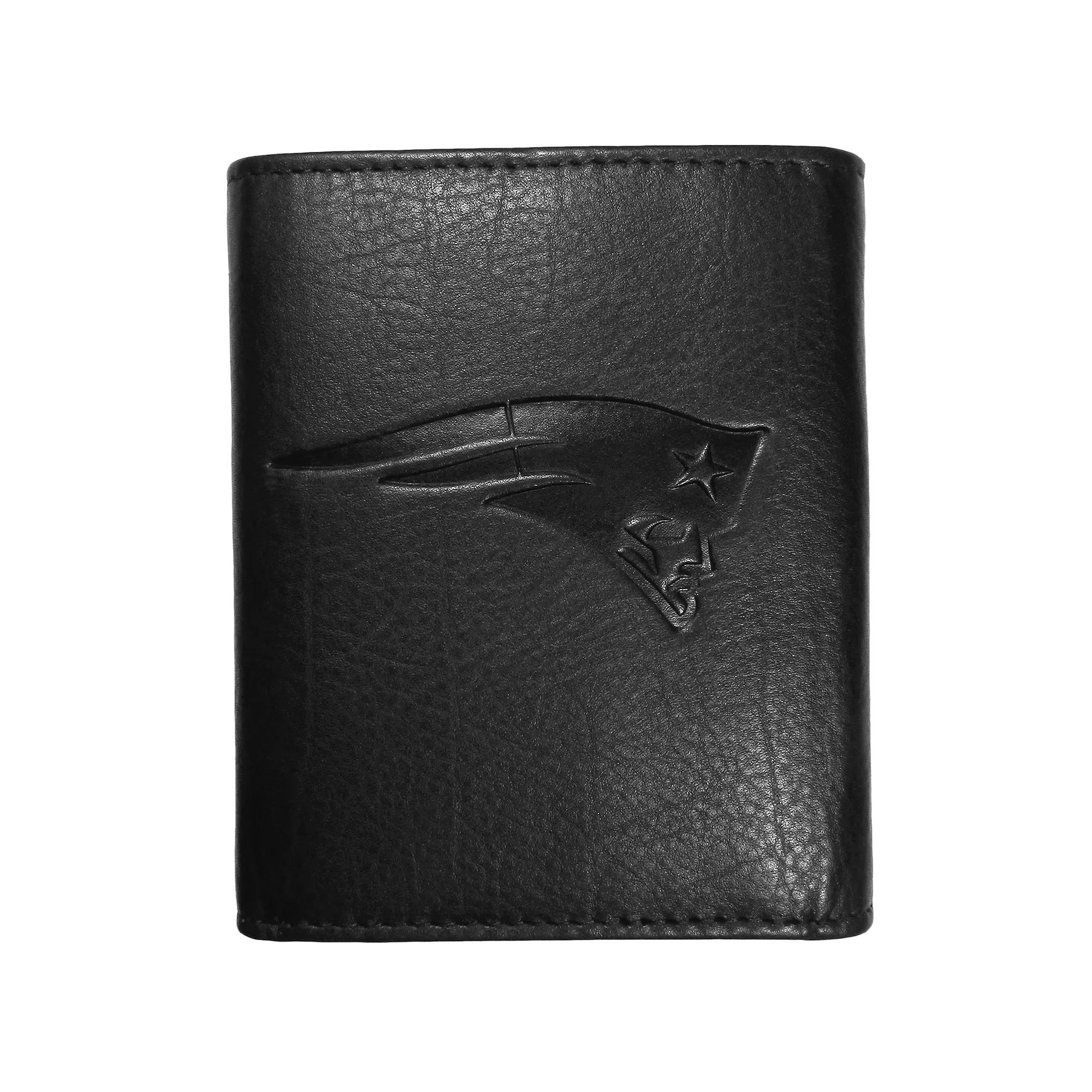 Men's Pittsburgh Steelers Embossed Leather Tri-Fold Wallet, Black Product Image
