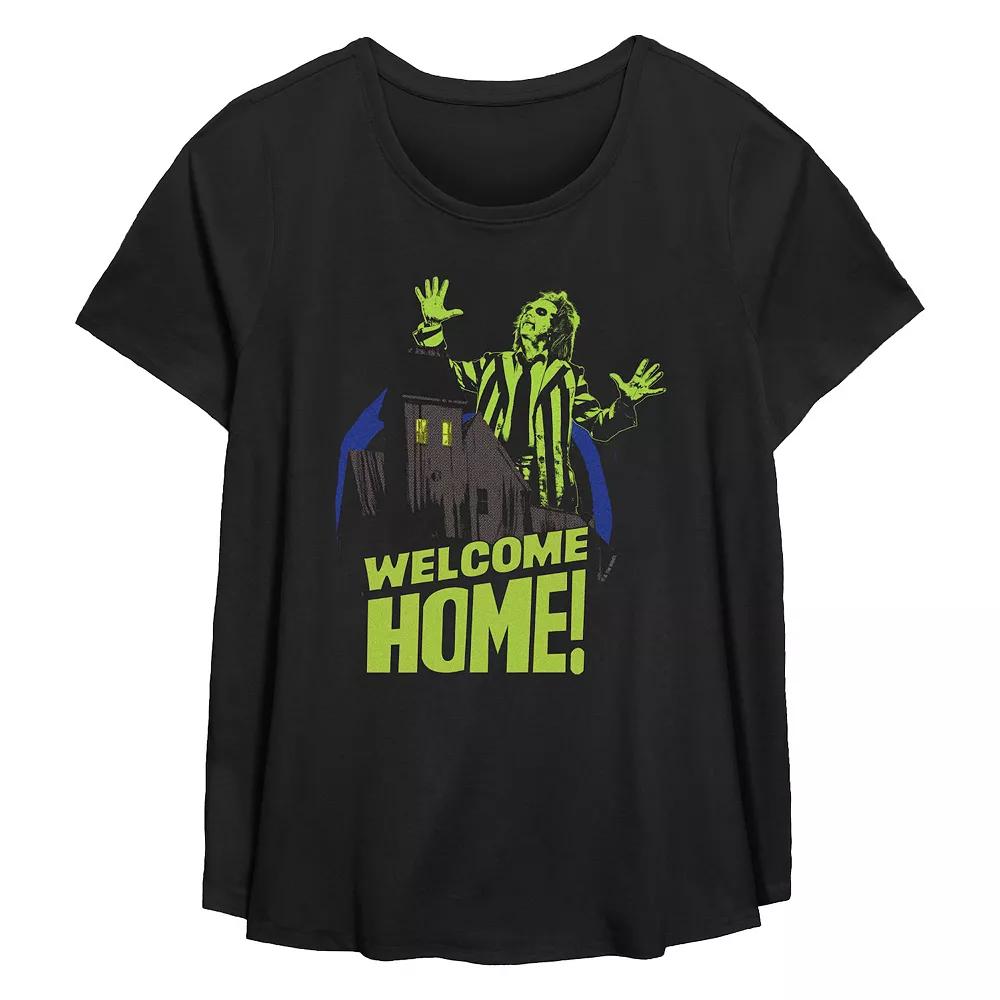 Plus Size Beetlejuice 2 Betelgeuse Welcome Home Flowy Graphic Tee, Women's, Size: 5XL, Black Product Image