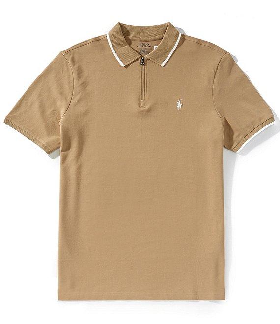 Polo Ralph Lauren Classic Fit Stretch Mesh Zip Short Sleeve Polo Shirt Product Image
