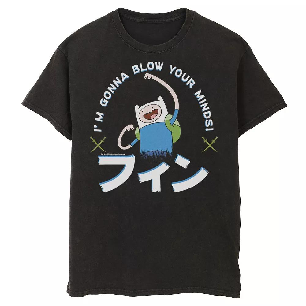 Men's Adventure Time Finn I'm Gonna Blow Your Minds Kanji Portrait Tee,  Product Image