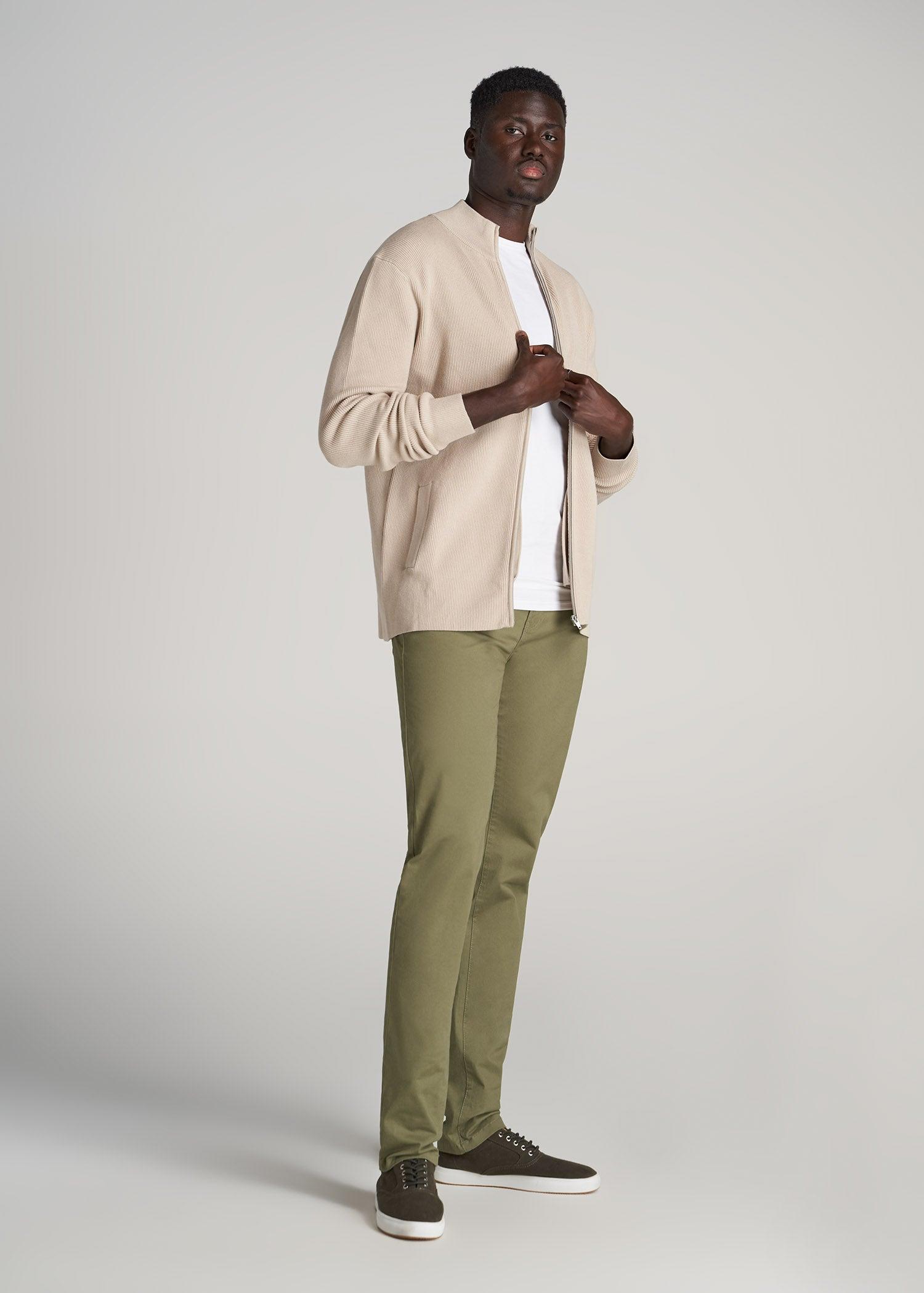 Dylan Slim Fit Five-Pocket Pants For Tall Men in Fatigue Green Male Product Image