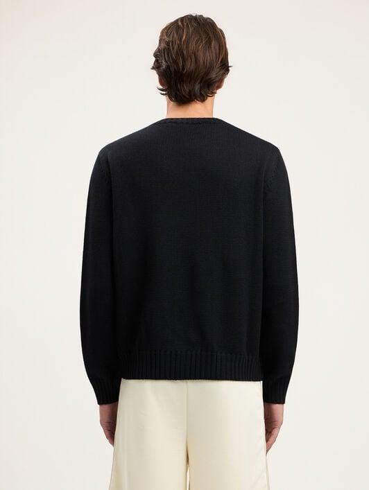 Curved Logo Knit Sweater Product Image
