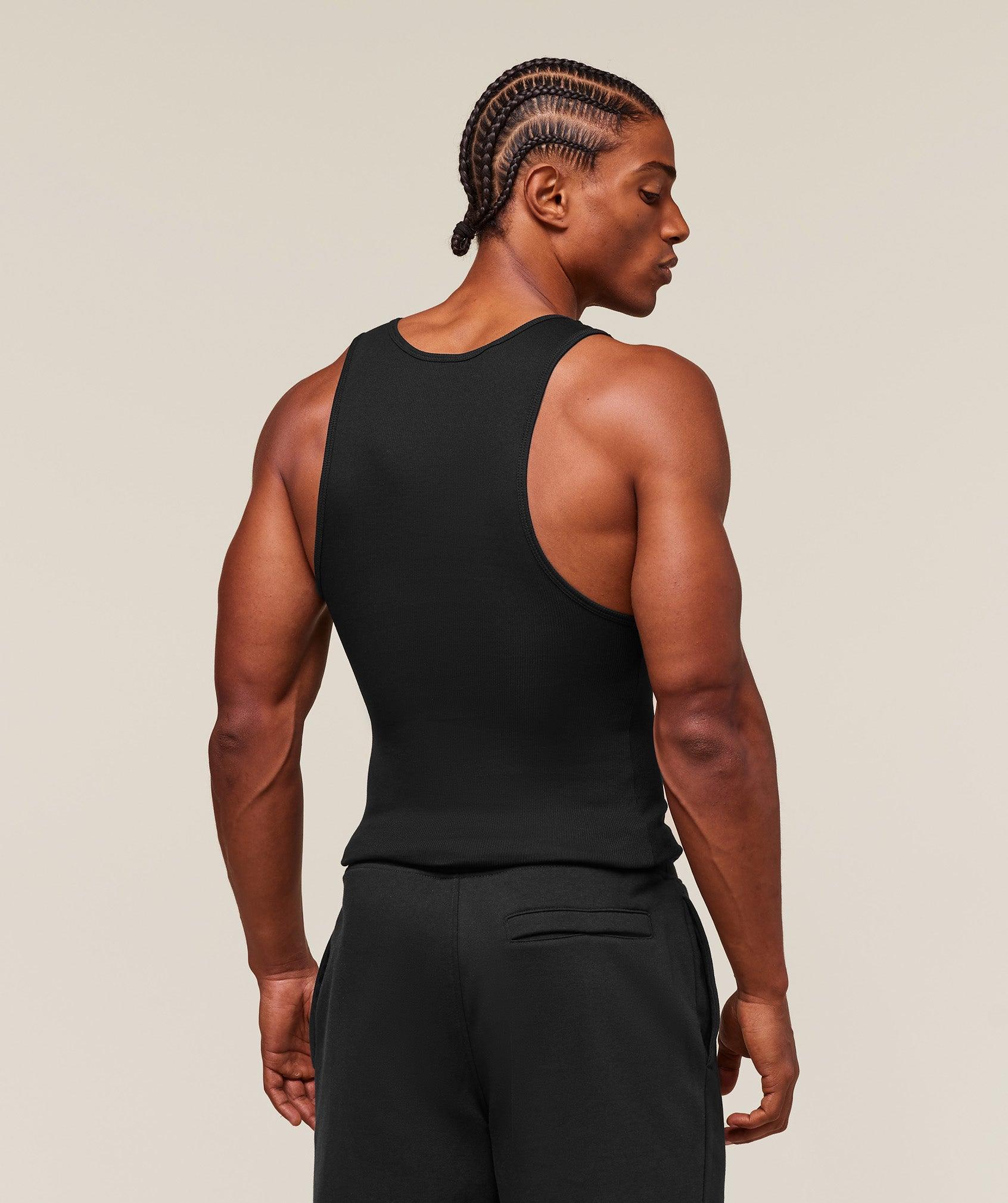 Gymshark Ribbed Tank 3 Pack - Black Male Product Image