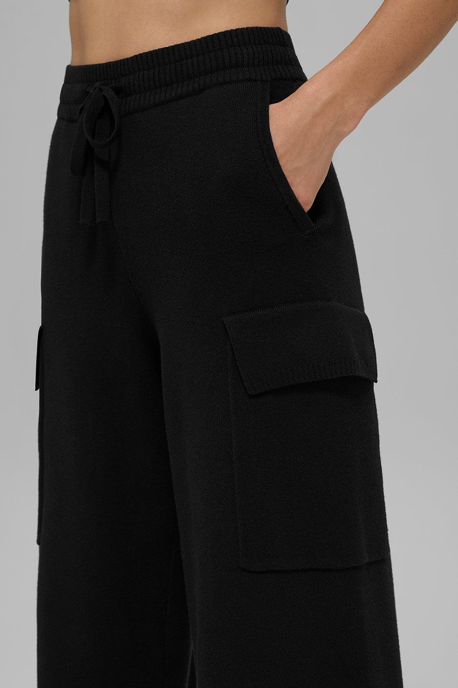 Scholar Knit High-Waist Cargo Pant - Black Female Product Image