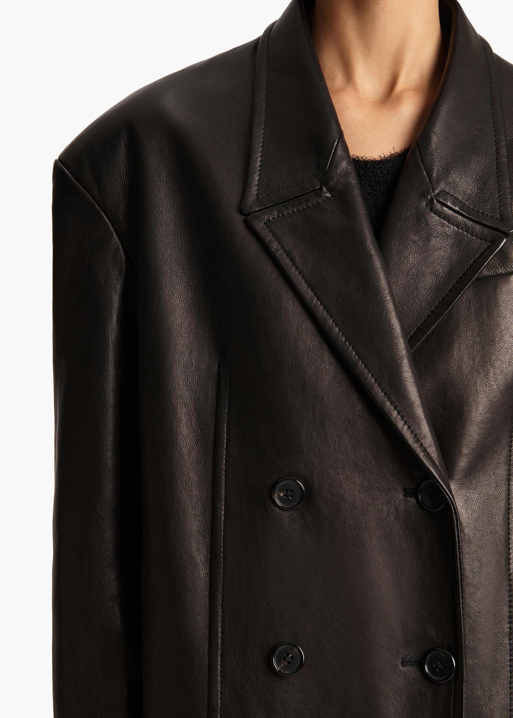 Andors Coat in Black Leather Product Image