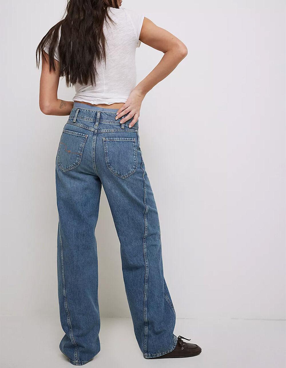 FREE PEOPLE Aster Womens Straight-Leg Jeans - MEDIUM WASH Product Image