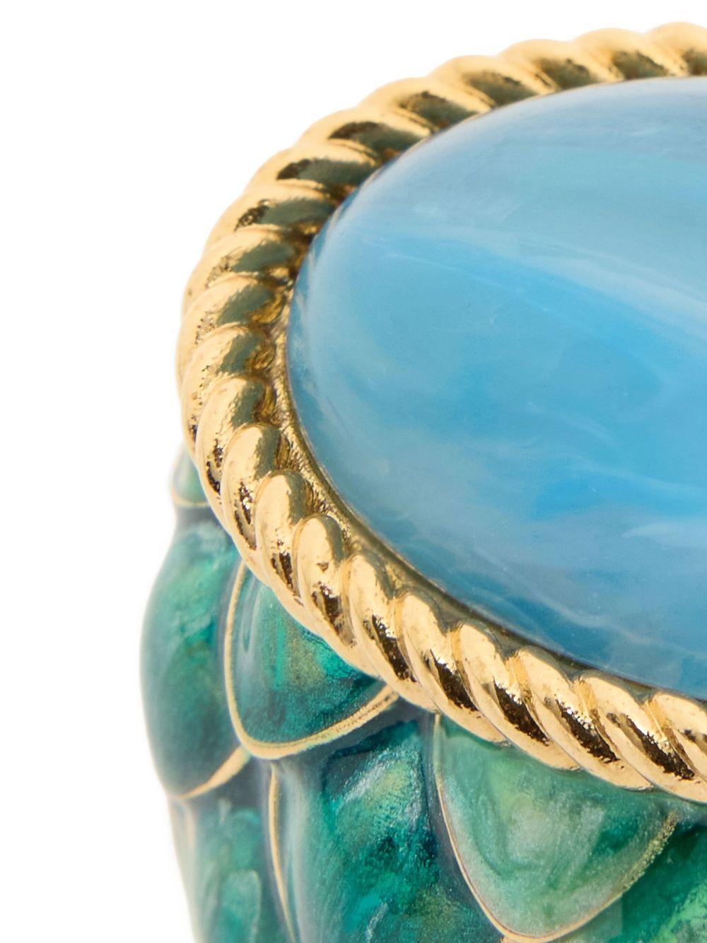 stone-embellished scaled ring Product Image