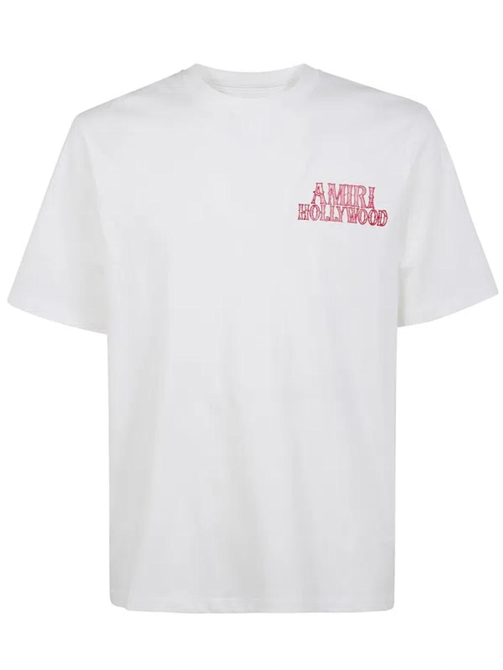 AMIRI Hollywood Oversize Logo Graphic T-shirt In White Product Image