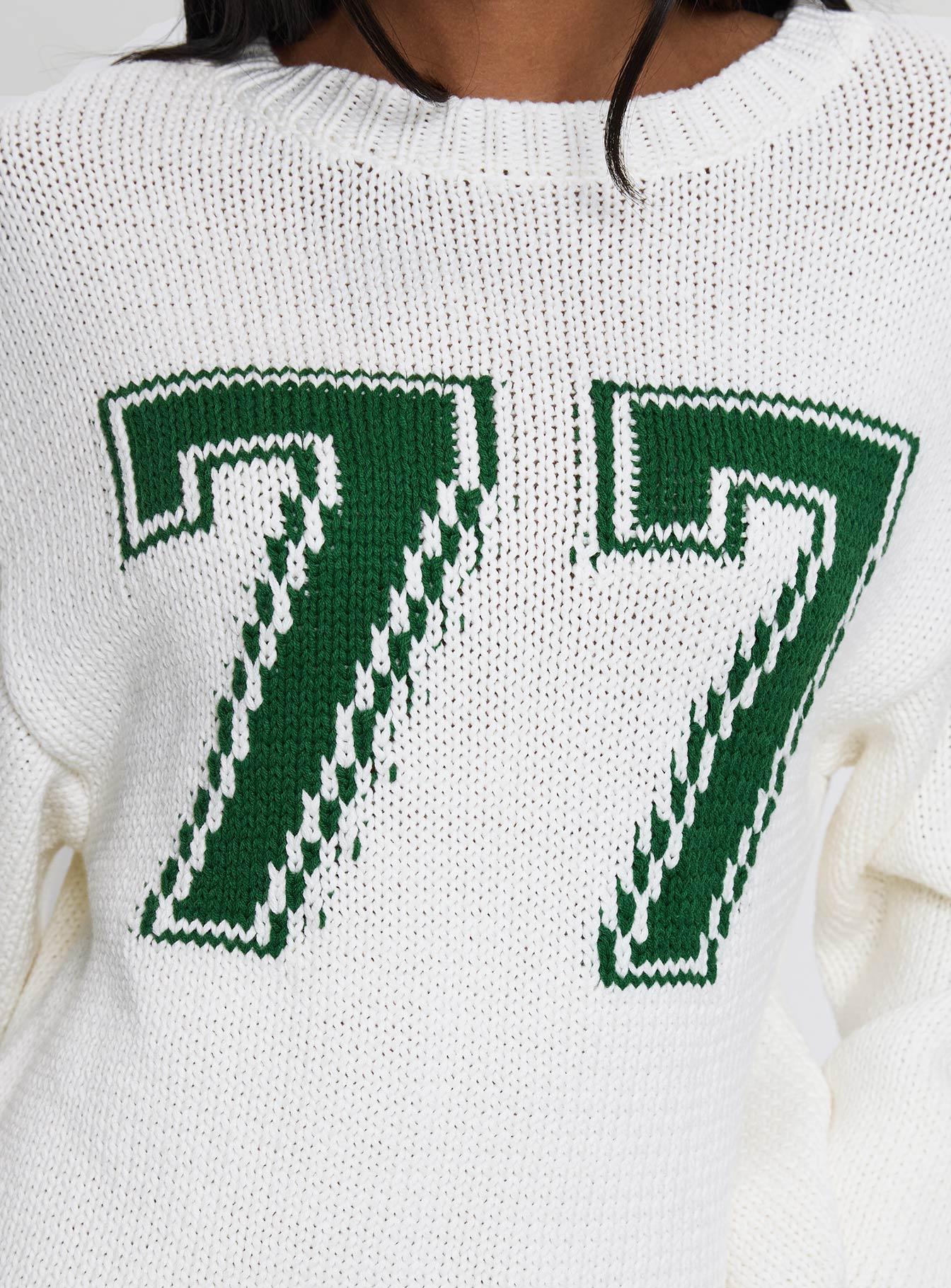 Summer 77 Knit Sweater White / Green Product Image