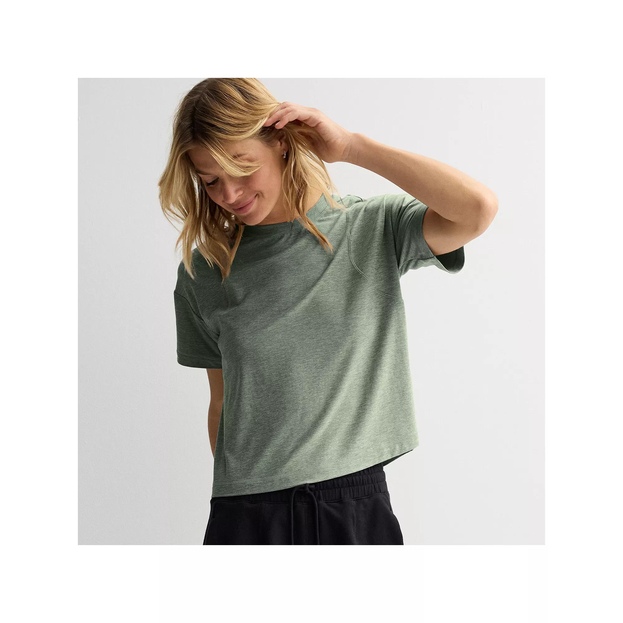 Womens FLX Oversized Wander Tee Ashen Silver Product Image