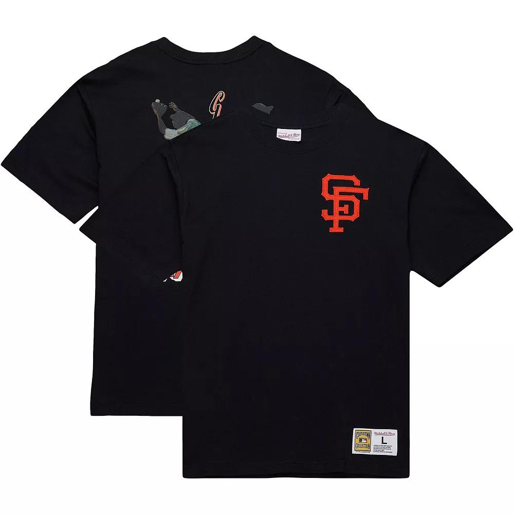 Men's Mitchell & Ness Willie Mays Black San Francisco Giants Legends Collection Vintage Logo T-Shirt,  Product Image