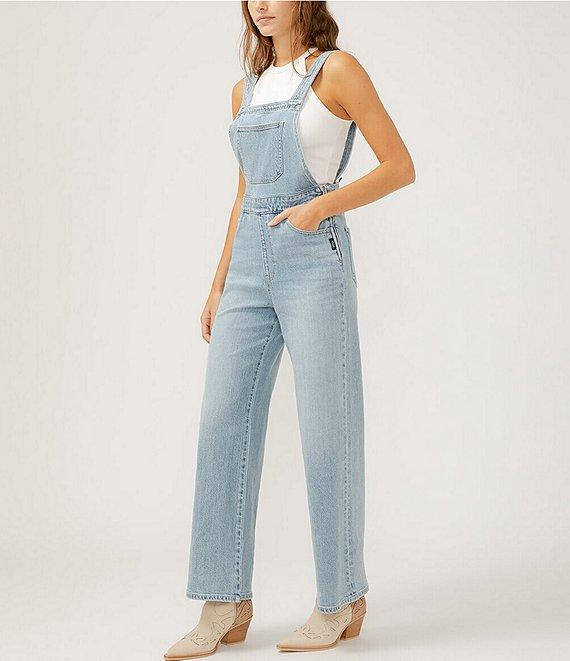 Silver Jeans Co. Relaxed Fit Wide Leg Denim Overalls Product Image