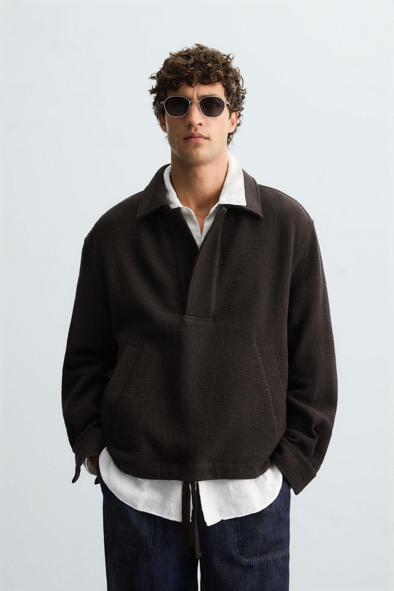 TEXTURED POLO OVERSHIRT Product Image