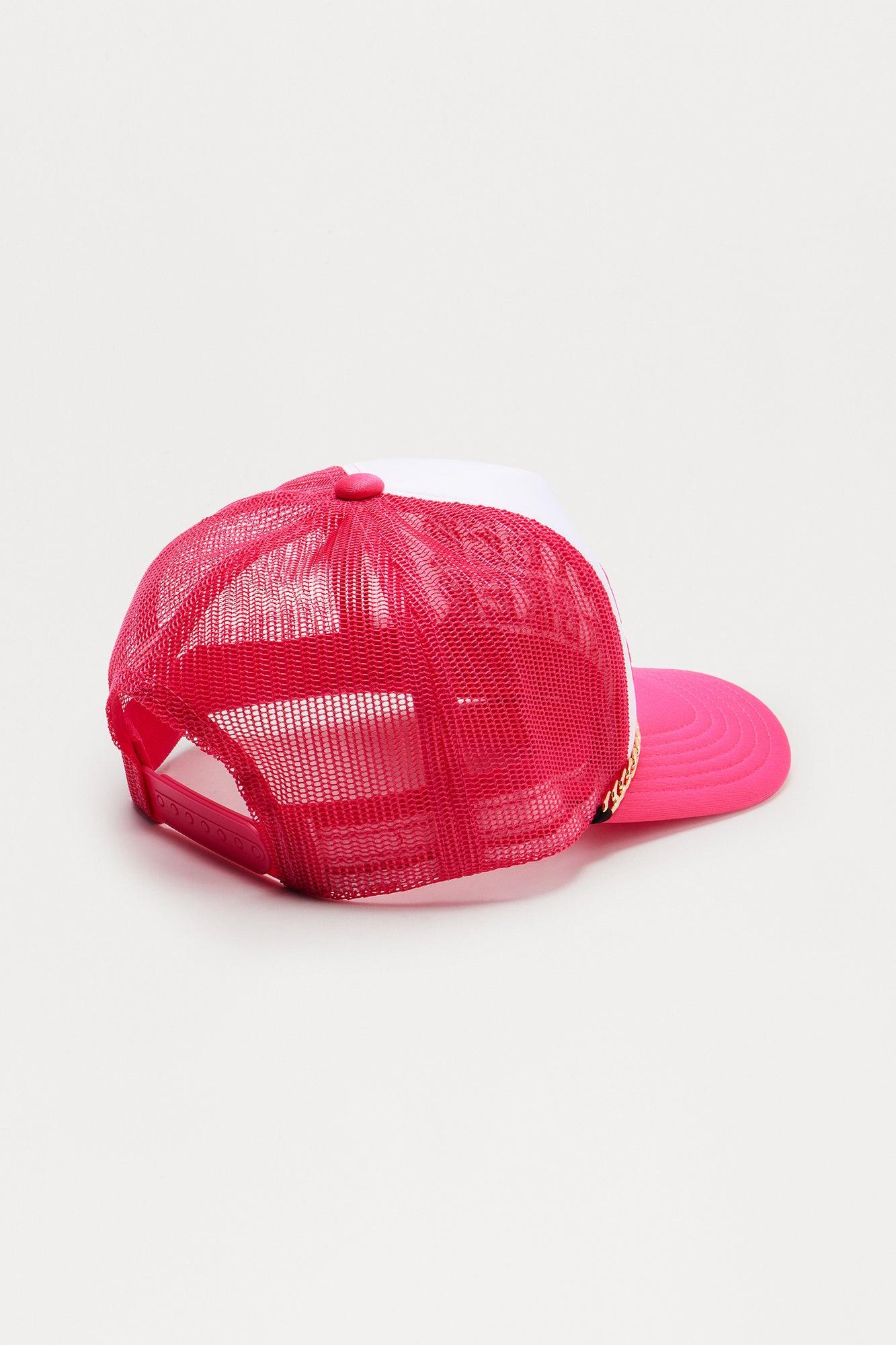 MotherF*cker Chain Trucker Hat - White/Pink Product Image