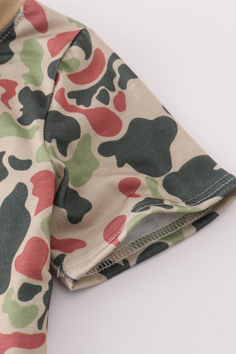 Camouflage cross embroidery top Product Image