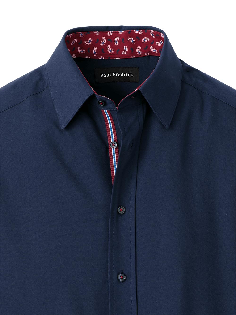 Performance Stretch Solid Casual Shirt - Navy Product Image