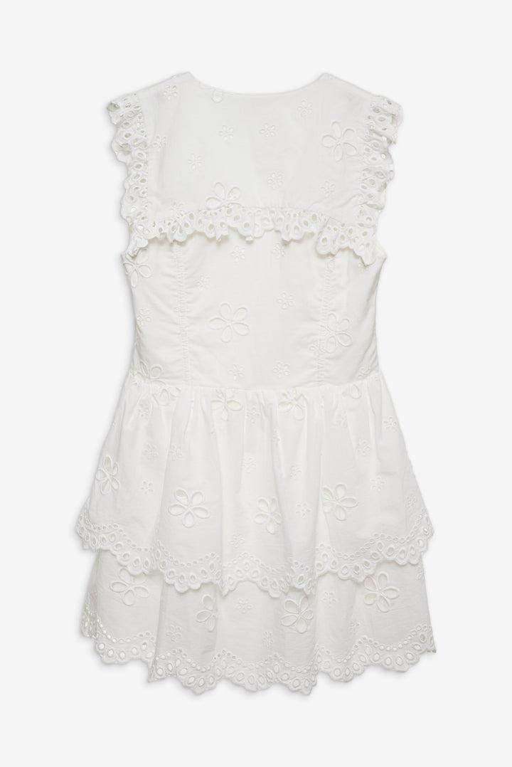 Daisy Eyelet Mini Dress — White Product Image