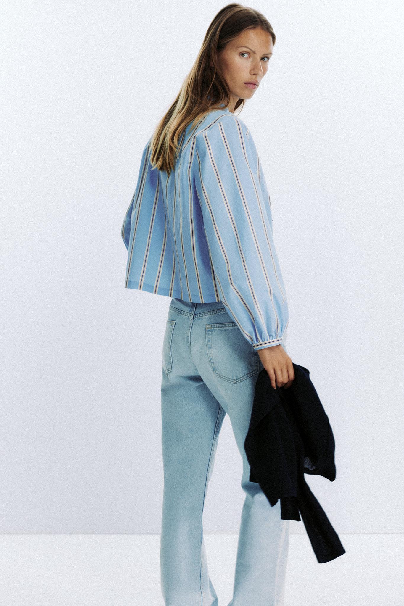 STRIPED POPLIN SHIRT WITH TIES Product Image