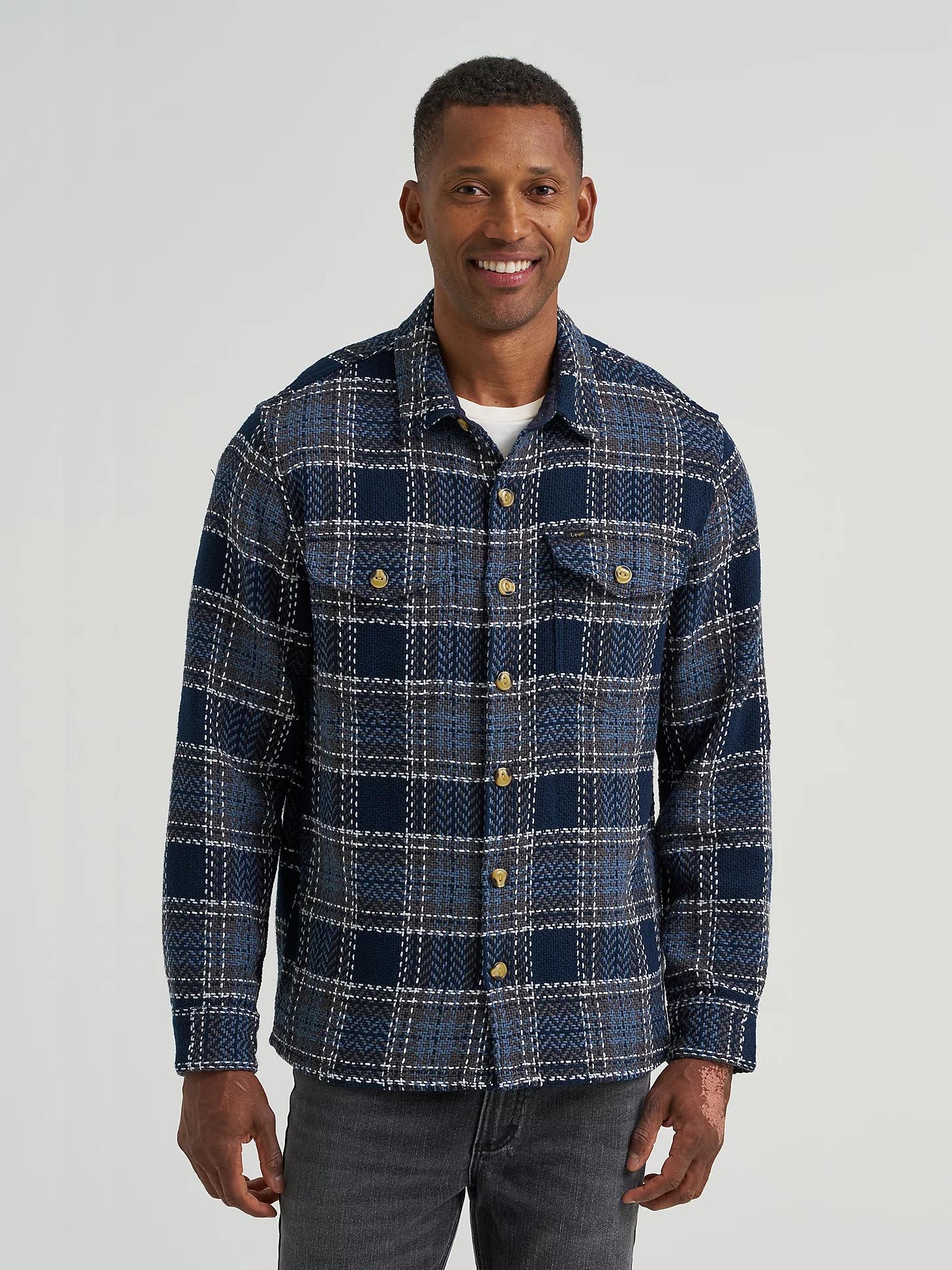 Men's Textured Plaid Overshirt | Men's Tops & Tees | Lee® Product Image