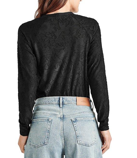 Splendid Cecelia Floral Burnout Crew Neck Long Sleeve Tee Product Image