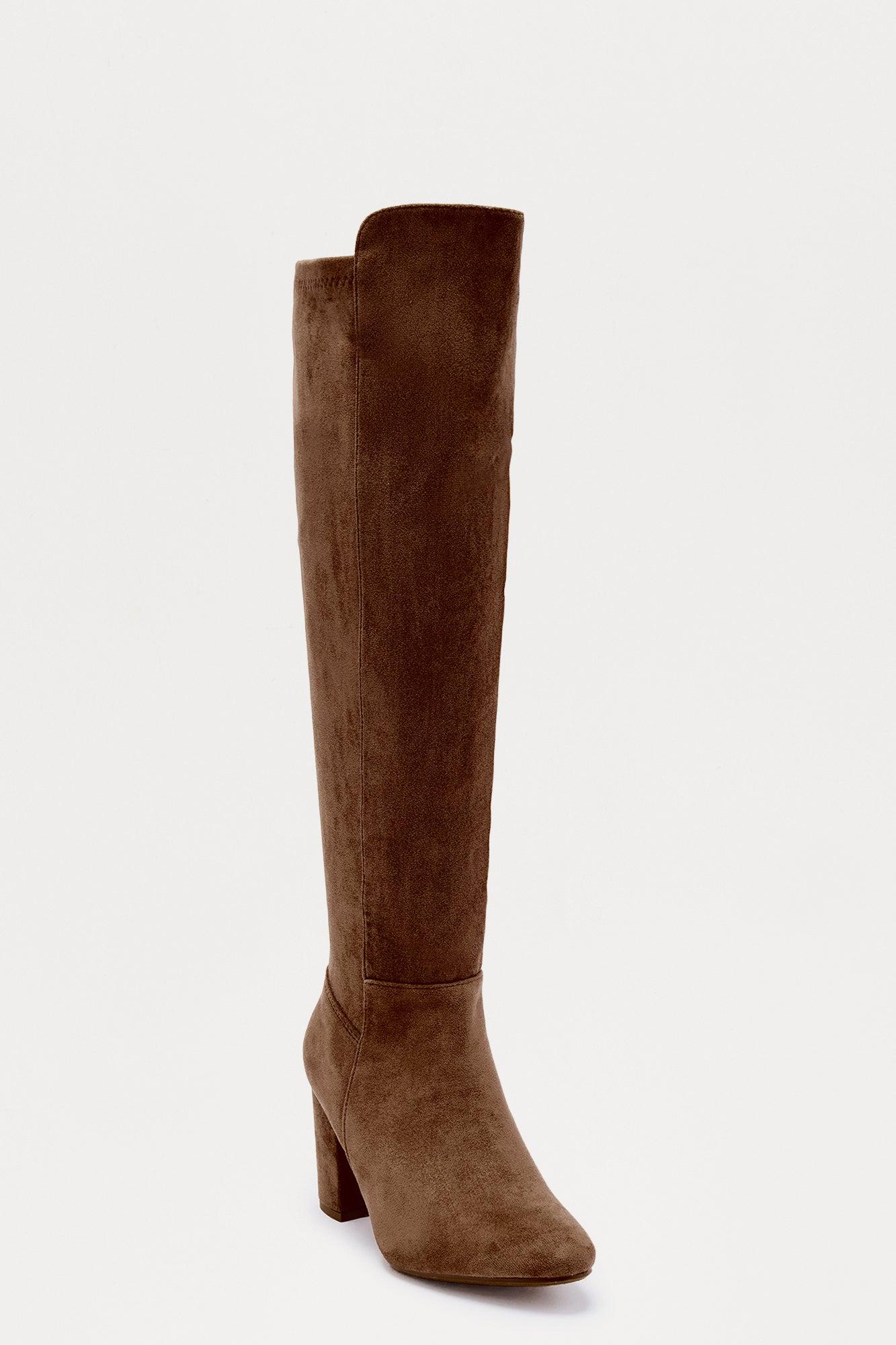 Bridge Faux Suede Boots - Brown Female Product Image