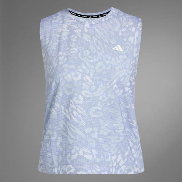 adidas Own the Run CLIMACOOL 3-Stripes Tank Top Dash Grey L Womens Product Image