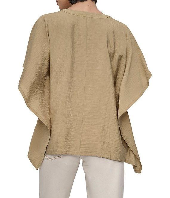 DKNY by Donna Karan Flowy Rumpled Voile Button Front Top Product Image