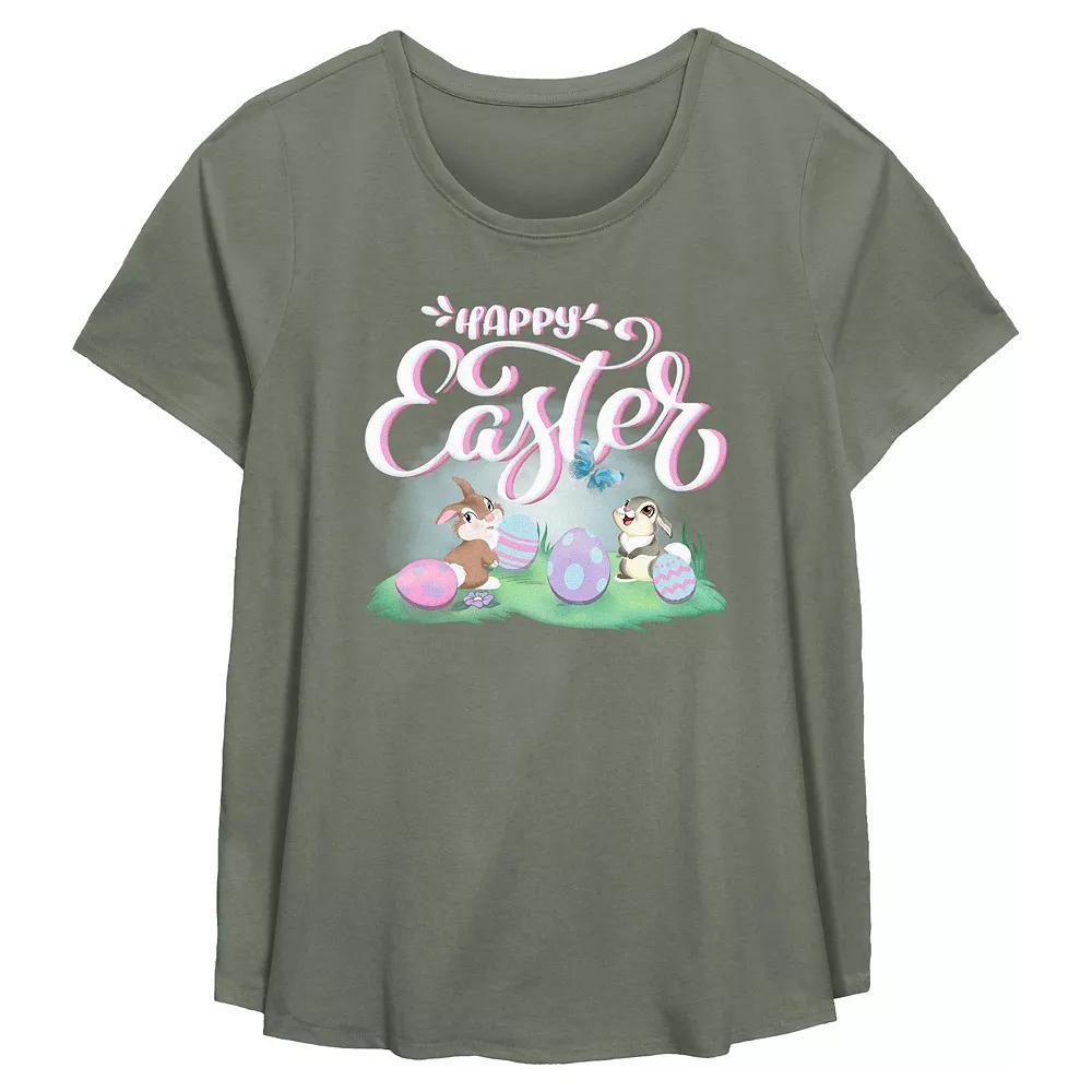 Disney's Bambi Happy Easter Plus Size Flowy Graphic Tee, Women's, Size: 3XL, Green Product Image