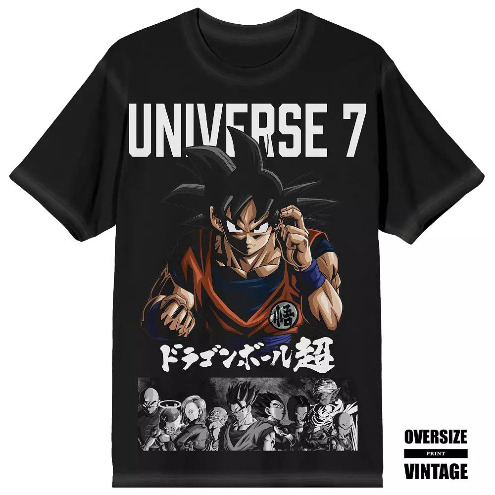 Men's Dragon Ball Super Oversized Short Sleeve Graphic T-Shirt, Size: Medium, Black Product Image