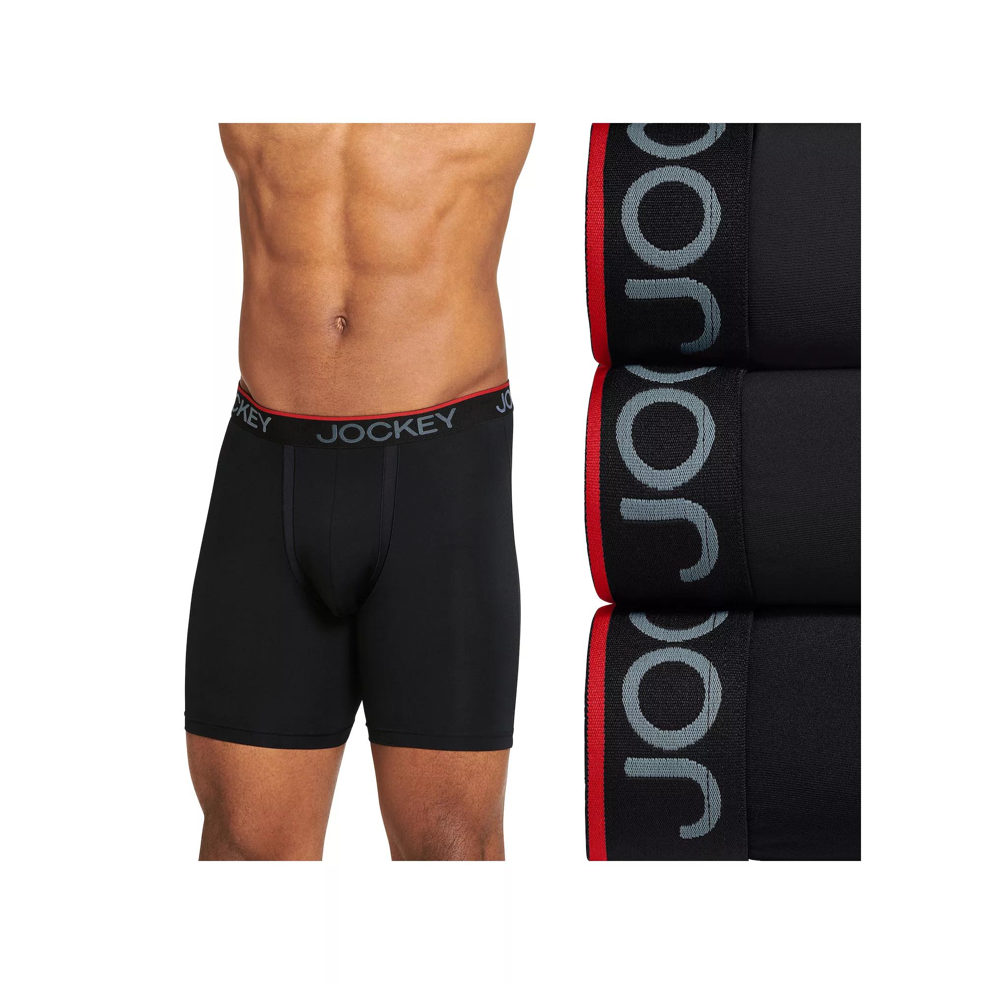 Men’s Jockey® 3-Pack Chafe Proof Pouch Cotton Stretch 6" Boxer Brief, Men's,  Product Image