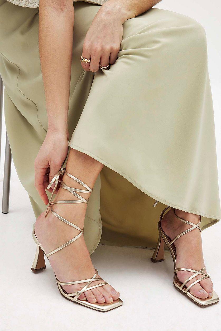 Squared Toe Strappy Heels Product Image